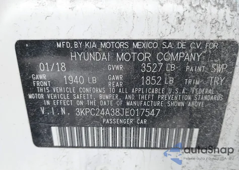 2018 Hyundai Accent Se из США, поврежденный, VIN 3KPC24A38JE017547